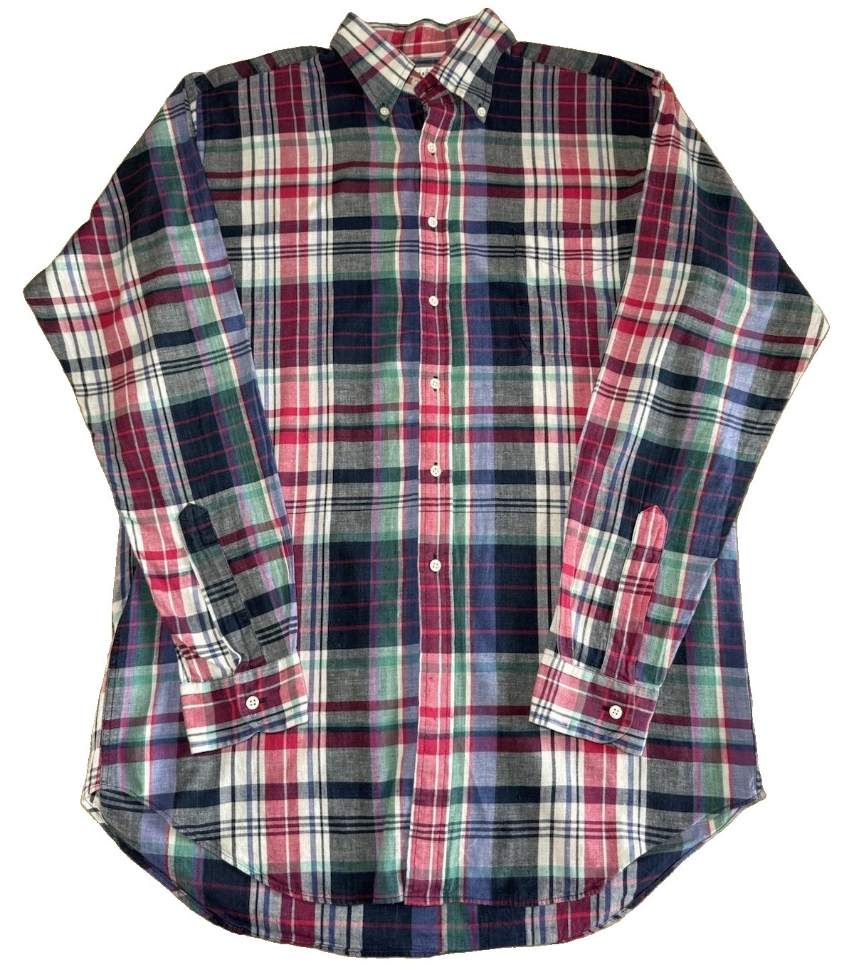 Alberto Aspesi Shirt Checked Long Sleeve 100% Cotton size Medium M Cowboy VTG
