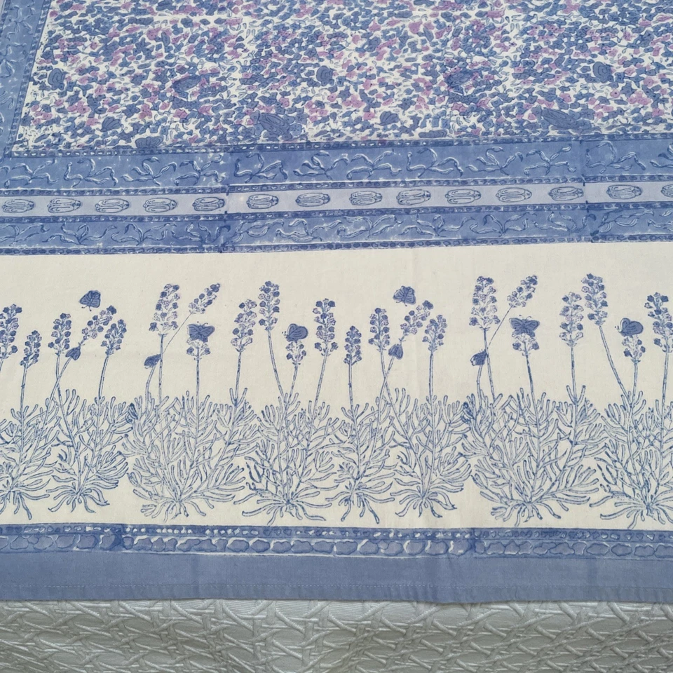 Couleur Nature French Tablecloth Cream Lilac Blue Flowers Butterflies 59x59 - Image 2 of 4