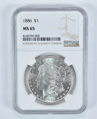 1886 Morgan Silver Dollar MS65 NGC Brown Label *8877