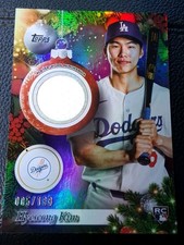 topps 2025 holiday purple metallic relic rookie hyeseong kim #pr-hk /199 dodgers