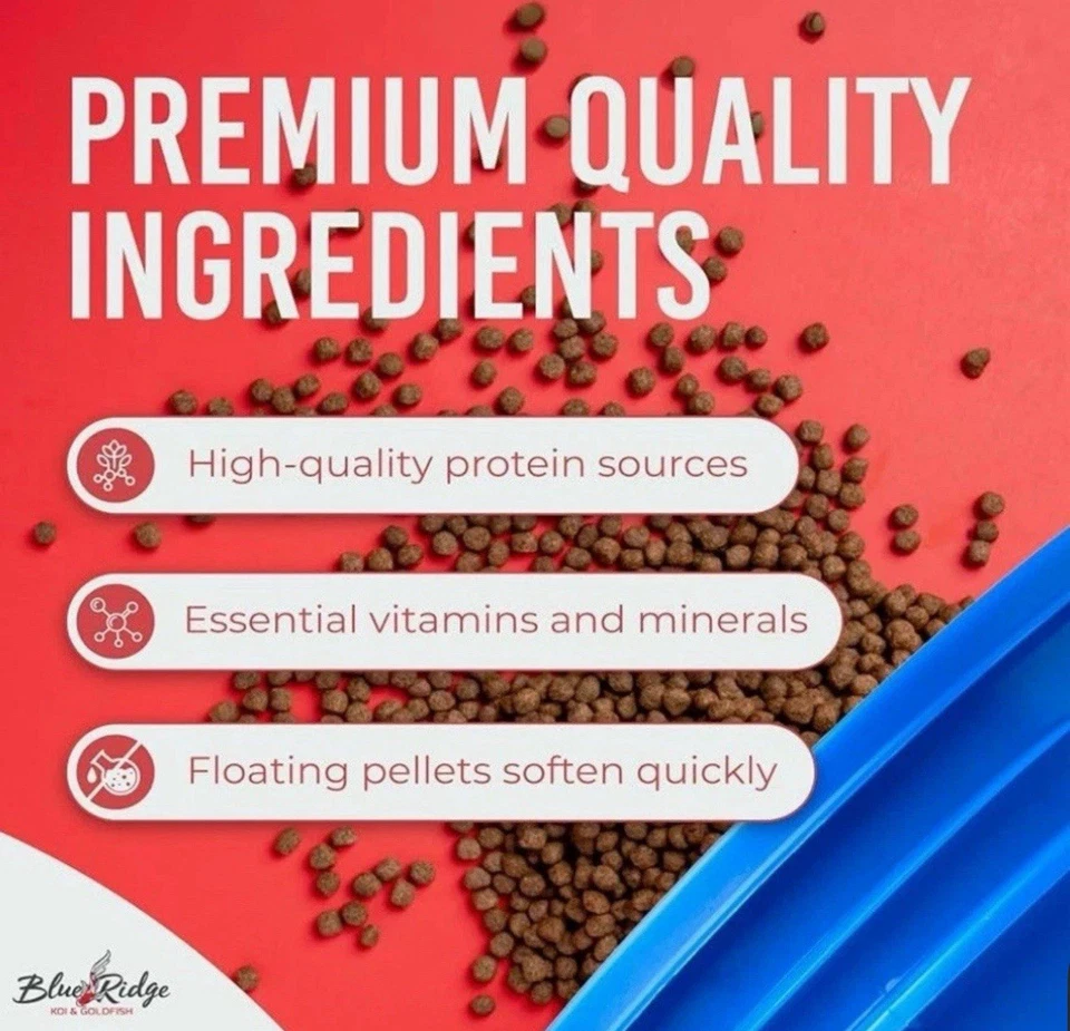 Blue Ridge Koi Fish Food 14 libras - Koi Food 3/16” Platinum Pro Formula Foto 3 de 4
