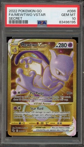 Pokemon Mewtwo VSTAR Pokemon Go Secret Rare #086 PSA 10 Gem Mint
