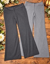 Women’s Express 2Pc Dress Pants LOT Size 4R Gray Pinstripe Career Slacks