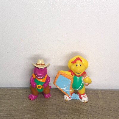Vintage Barney Figures Toys Lot BJ Friends Figurines 90s Toys PVC