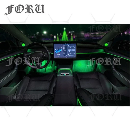 For Tesla model Y 2021-2024 Interior LED Door Trim Center Console Ambient Light - Bild 15 von 21