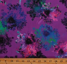 Cotton Bright Side Floral Flowers Plants Multicolor Fabric Print by Yard D479.87