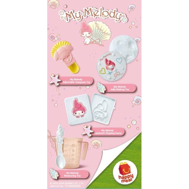 Mcdonalds Sanrio My Melody 2018 Happy Meal Toy Set of FOUR
