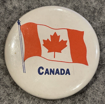 Canadian Flag Maple Leaf Canada Red White Vintage Patriotic Button Hat Lapel Pin