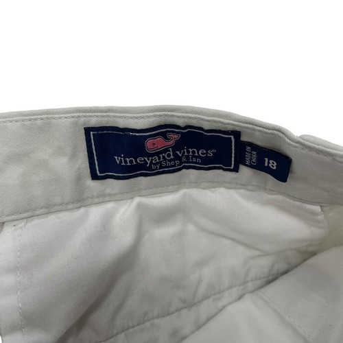 Vineyard Vines Khaki American Flag Whale Embroidered Chino Short Boys 18 ASIS - Picture 3 of 5
