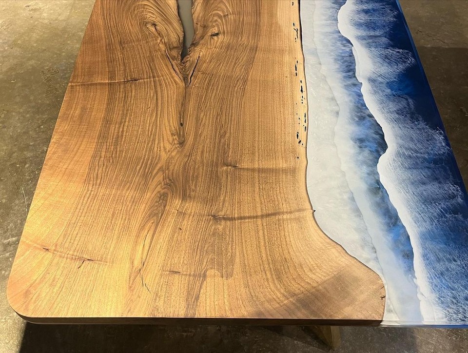 Epoxy Ocean Resin River Coffee Countertop Table Handmade Furniture