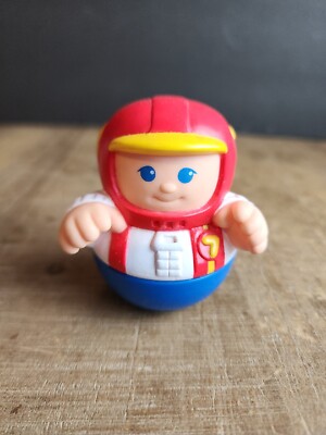 Vintage Playskool Weebles Wobble  Figure Racer Figure Red White Yellow Blue 1987
