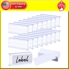 100 Pcs Wire Shelf Label Holders Holder Plastic Tags for...
