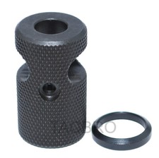 .308 All Steel Compact Competition Muzzle Brake Device Knurled Finish 5/8x24 TPI