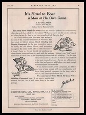1928 Clover Norwalk CT Grinding Compound Boxing Bulldog Cartoon Vintage Print Ad
