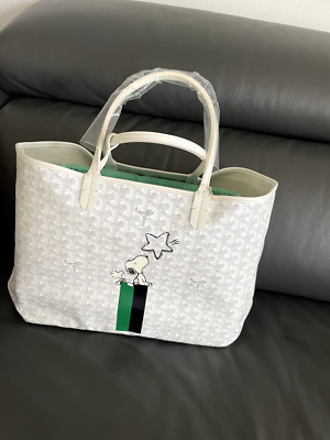 goya スヌーピー バッグ PM GOYARD Saint Louis PM Tote Bag Pouch Snoopy Woodstock Woman New