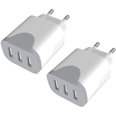 USB Ladegerät, Mehrfachsteckdose, Ladeadapter 2Pack
