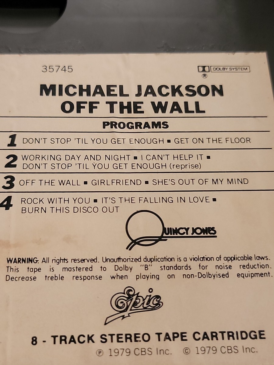 MICHAEL JACKSON Off The Wall 8 Track Tape USED 1979 Not Tested