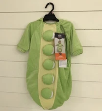 Infant Baby Peapod Costume 0-6 Months Green Bunting Full Body Hood Hyde Eek Zip