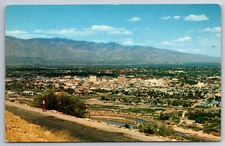 Vintage Postcard AZ Tucson Santa Catalina Mountains Aerial View Chrome ~8927