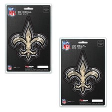 2PC NFL New Orleans Saints 3-D Die-Cut Premium Vinyl Decal / Emblem / Sticker
