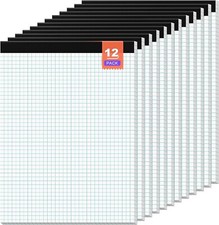 Graph Paper Pad 8.5 X 11 Grid Paper 4X4 Graphing Paper, 12 Pack Grid Paper Pad