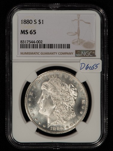 1880-S $1 Morgan Silver Dollar - Frosty PQ Star Eye Appeal - NGC MS 65 - D6055 - Picture 2 of 6