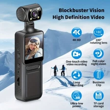 4k Ultra HD Wearable Handheld Night Vision Action Camera with Rotating Lens