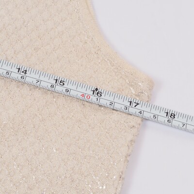 Chanel 09P Women's Beige Metallic Cotton Linen Knit Tank Top Size