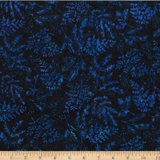 Hoffman Batiks Fabric - Bali Batik - Black Blue Pine Fern W2570-215
