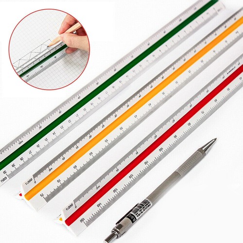 30cm Metric Tool AU STOCK 12.6'' Engineer 1:20~1:125 Triangular Scale Ruler New - Picture 12 of 12