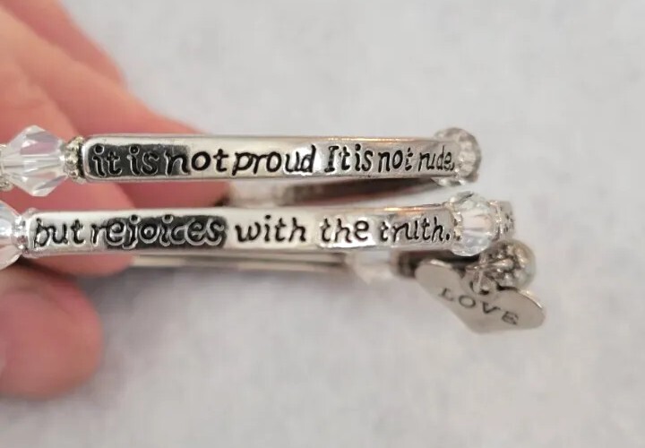 Scripture Wrap Bracelet Silverstone With Crystal … - image 4