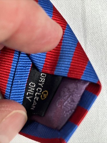 Vintage Kent & Curwen Pure Silk. Blue With Red Stripes. Made In England. - Picture 3 of 4