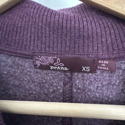Prana Purple Plum Zip Fleece Sweater Jacket XS Extra Small - Picture 3 of 10