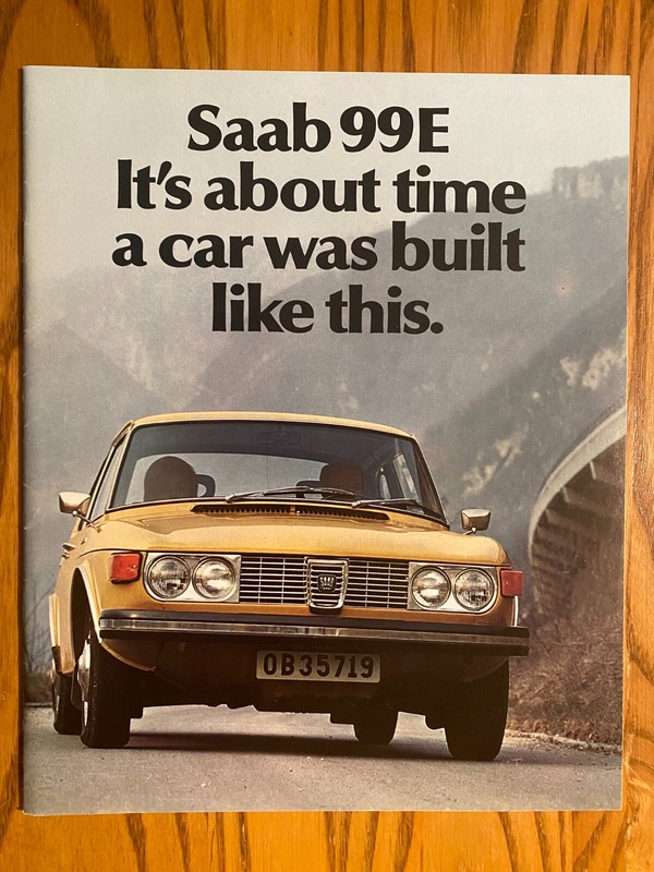 1972 Saab 99E Sales Brochure - 20 pages including Specifications - Nice Cond.