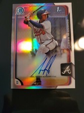 2015 OZZIE ALBIES BOWMAN CHROME RC REFRACTOR AUTOGRAPH SP AUTO SP #/499  NICE!