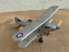 Hawker Hind K5418 Airplane Silver Tin Metal Aircraft Model British Military
