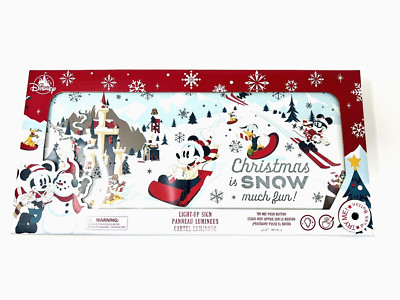 Disney Parks 2021 light up sign Mickey & friends Christmas is snow much fun NEW