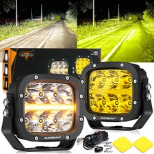Auxbeam 5 132w Led Work Lights Pods With Amber Drl Driving Auxiliary Fog Lamp