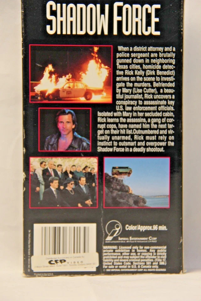 Shadow Force 1992 VHS Tape One Cop One Girl One Chance To Destroy the Shadow - Image 2 of 4