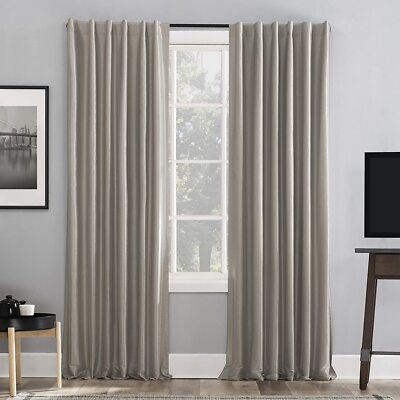 Sun Zero Evelina 95-Inch Backtab Curtain in Stone (Single)