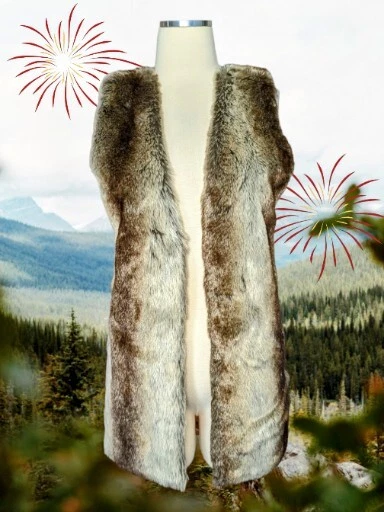 Liz claiborne faux fur vest sale