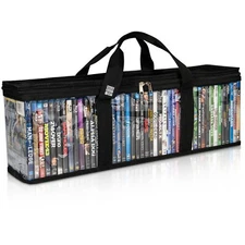 Made Easy Kit Blu-ray Storage Bag Triple-Stitch Handles, Dividers, Fits 42 Cases