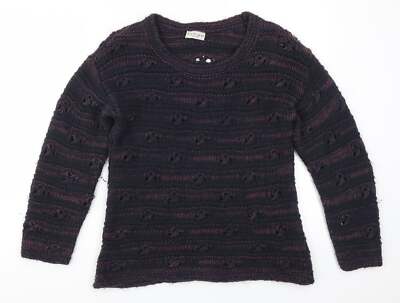 Marks and Spencer Damen Blau Rundhals Acrylmischung Pullover Größe 10   Lila
