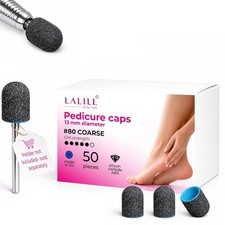 LALILL Schleifkappen LUX 50 St&uuml;ck &ndash; Grafit Fr&auml;skappen f&uuml;r Nagelfr&auml;ser &ndash; Manik&uuml;r