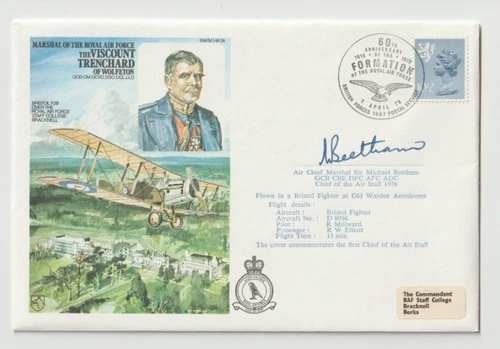 1/4/1978 UK GB Flown Cover - Marshal of RAF The Viscount Trenchard - HANDSIGNED