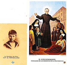 2 Reliquienbilder, Sel. Luis Scrosoppi Gründer und Guy de Fontgalland