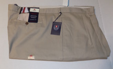 46 X 32 CHAPS PLEATED AND CUFFED CLASSIC FIT DRESS PANTS - BEIGE- NWT