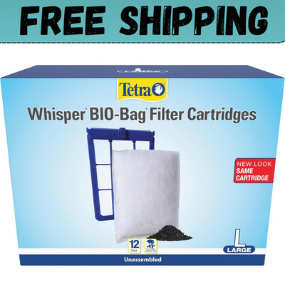 TETRA WHISPER BIO-BAG DISPOSABLE FILTER CARTRIDGES UNASSEMBLED LARGE 12 PACK New