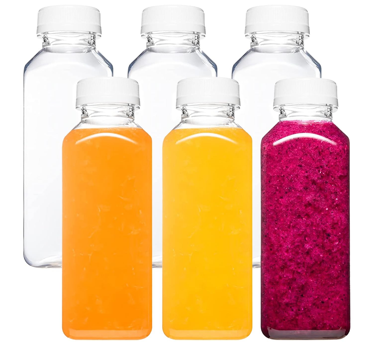 With Caps 6 Pack Reusable Drink Containers