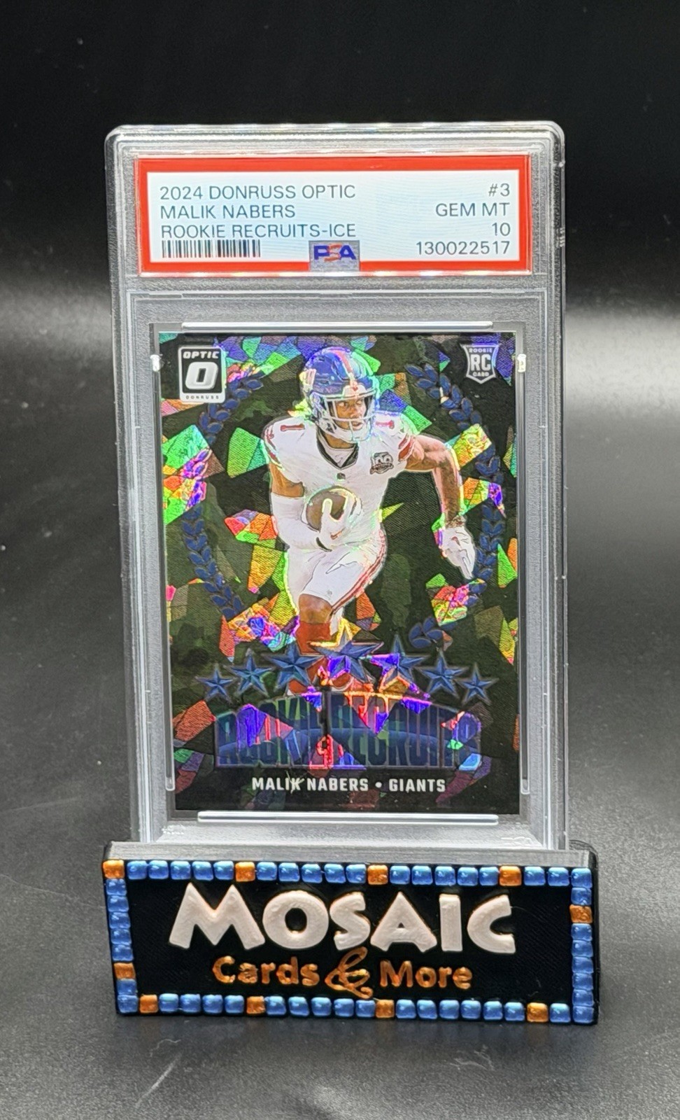 2024 DONRUSS OPTIC ROOKIE RECRUITS ICE #3 MALIK NABERS RC SP /15 PSA 10 GEM